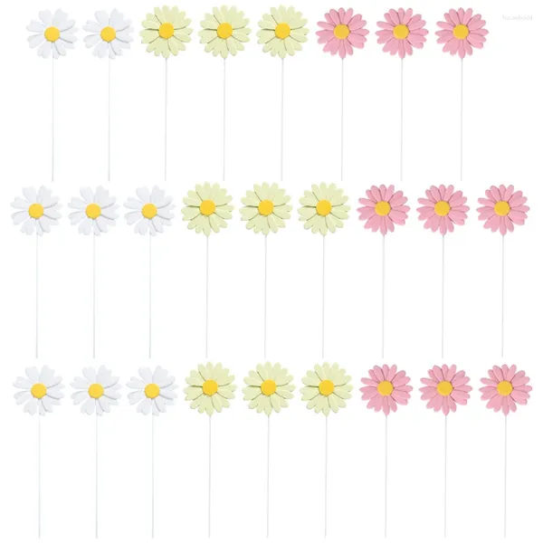 Outils de gâteau 30pcs Daisy Flower Topper Floral Cupcake Toppers Picks pour la fête d'anniversaire