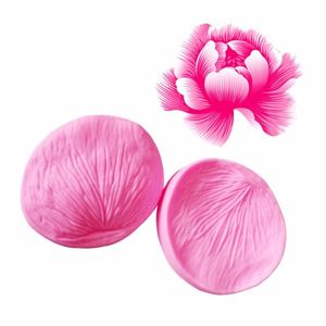 Cake Tools 3d Peony Flower Bloemblaadjesvormige Siliconen schimmel reliëf chocolade Fondant schimmel Verjaardag Wedding Decoratie Tool Accessoires