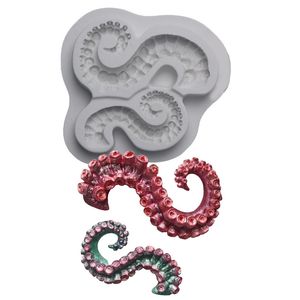 Taart Tools 3D Zee Octopus Tentakel Siliconen Mal Fondant Gumpaste Chocolade Schimmel Grens DIY Decoratie Bakken 230518