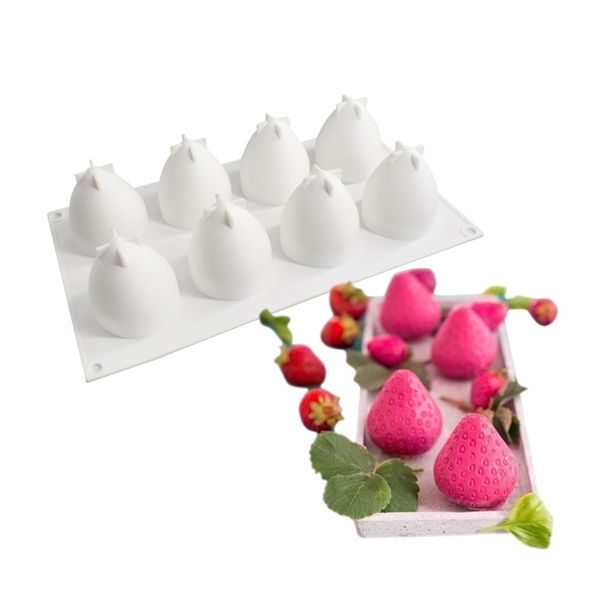 Gâteau Outils 3D Fraise En Forme De Fondant Mousse Moule DIY Chocolat Silicone Cuisson Gâteau Au Fromage Bonbons Décoration 230731