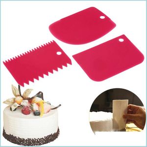 Outils de gâteau 3pcs / set gadgets de cuisine Scraper lame pain de fabrication de spata Modèle d'accessoires de décoration de sile