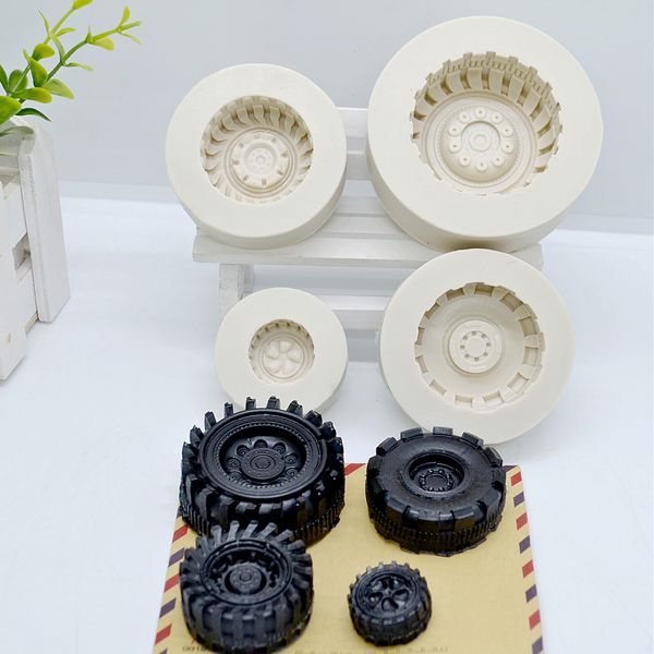 Outils de gâteau 4pcset pneus roue silicone fondant moules biscuits au chocolat moule ustensiles de cuisson cuisine cuisson accessoires de décoration 230518