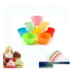 Outils de gâteau 6pcs réutilisables Cupcake Muffin Liners Sile Baking Cups Liner Cup Tray Case Drop Delivery Home Garden Kitchen Dining Bar Bake Otuon