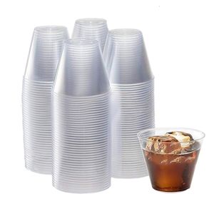 Outils de gâteau Tasse en plastique transparente de 9 onces 50 ensembles de verres à vin durs jetables Verre à cocktail Party Large l230620