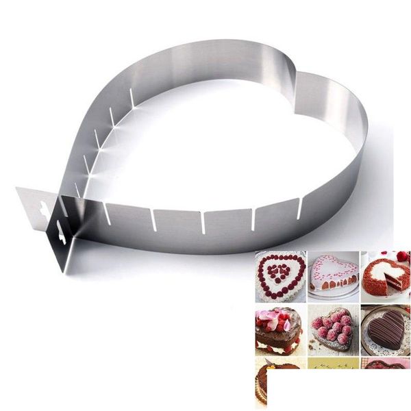 Gâteau Outils Réglable En Forme De Coeur En Acier Inoxydable Mousse Anneau Bricolage Outil De Cuisson Boulangerie Mouss Drop Livraison Maison Jardin Cuisine Salle À Manger Dhity