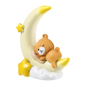 Outils de gâteau Amosfun résine artisanat dessin animé lune dormir ours Sculpture maison bureau ornement cuisson décoration accessoires cadeau