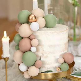 Herramientas para pasteles, adornos de bolas verdes de albaricoque, decoraciones DIY para Baby Shower, magdalenas, decoración de bautismo de boda para niñas y niños