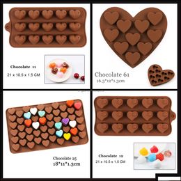 Outils de gâteau ustensiles de cuisson cuisine barre à manger maison outil de jardin 10/15/25 trous 3D petit coeur d'amour Sile gâteaux moule bricolage cuisson gelée bonbons Chocola