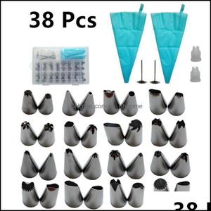 Outils de gâteau ustensiles de cuisson cuisine, bar à manger fournitures de décoration de jardin de maison buses de glaçage avec embouts en acier inoxydable, sacs à pâtisserie, coupleurs, clou de fleur