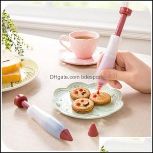 Cake Tools Bakware keuken eetbar huizen tuin sile fondant pen patisserie glazuur schrijven spuitbak decor diy drop levering 2021 uyb7