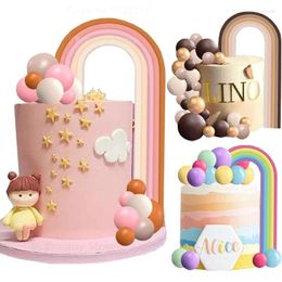 Taart Tools Boho Rainbow Topper Boheemse Zacht Aardewerk Inbrengen Cupcake Dessert Baby Douche Verjaardag Bruiloft Decoraties Benodigdheden