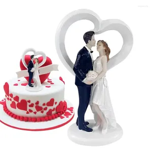 Cake Tools Bruid en Bruidegom Beeldjes Toppers Hars Pop Bruiloft Topper Beeldje Valentijnsdag Engagement Decor Verjaardagscadeau