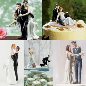 Outils de gâteau Cake Toppers Poupées Figurines de mariée et de marié Funny Wedding Cake Toppers Stand Topper Décoration Fournitures Marry Figurine 231130