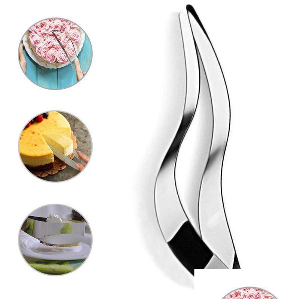 Gâteau Outils Creative En Acier Inoxydable Tarte Trancheuse Serveur Cutters Couteau Cookie Fondant Dessert Cuisine Accessoires Drop Delivery Accueil Ga Dhw4C