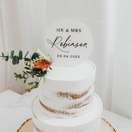Outils de gâteau personnalisé mariage M. et Mme acrylique gâteau Topper fête anniversaire anniversaire gâteau décoration fournitures cadeau personnalisé pour Couple 231130