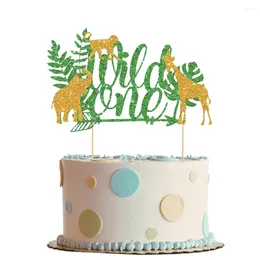 Herramientas para pasteles, adorno de animales del bosque, decoración para fiesta de primer cumpleaños, jungla, Safari, León, elefante, jirafa, mono