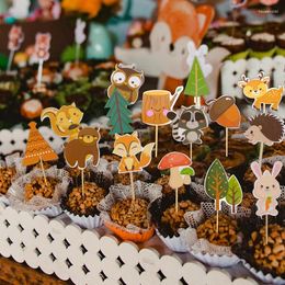 Taart Tools Bos Dieren Thema Cupcake Topper Dierentuin Dier Vos Eekhoorn Herten Decor Kinderen 1e Verjaardagsfeestje Baby Douche Jungle