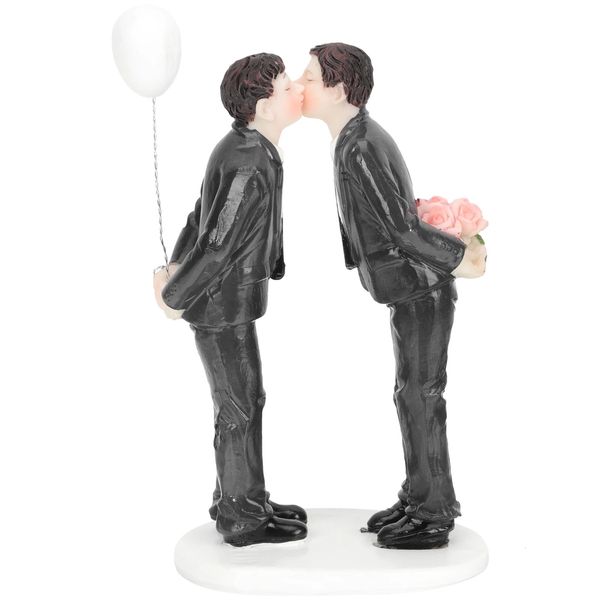 Outils de gâteau Toppers gays gâteaux de mariage Figurines de gâteau mariés fierté Couple mâle même décoration fournitures de fête 231130