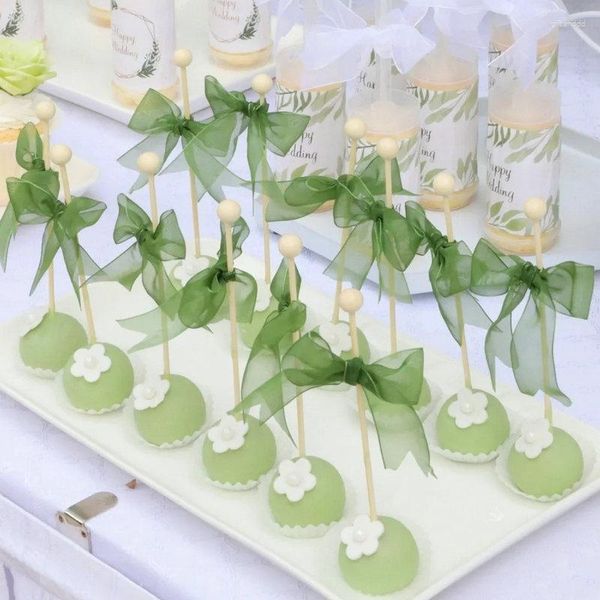 Outils de gâteau, bâton de nœud en fil de Style vert, décoration de Cupcake de mariage, fournitures de décoration de fête d'anniversaire