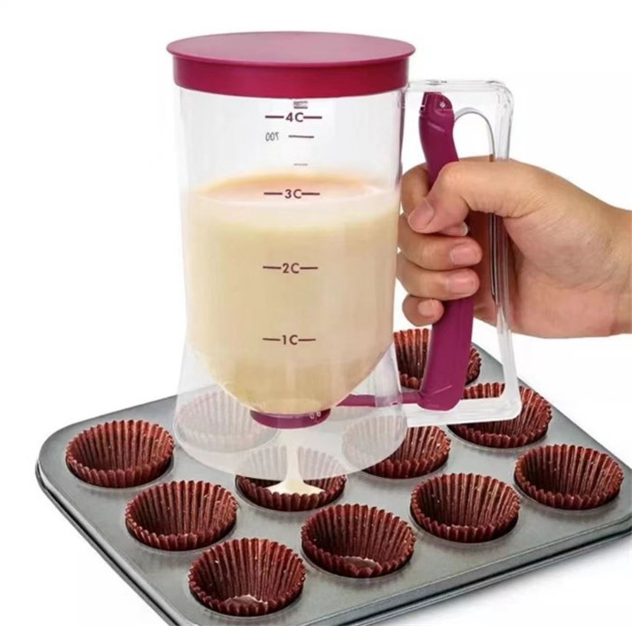 Cake Tools Handhållen smet Tratt Separator Paper Cup Distribution Liquid Dispensering Mätning Kök Kakakakningsverktyg