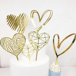 Cake Tools Happy Birthday Love Flag Topper Acryl Letter Gold Silver Top Decoratie voor feestbenodigdheden voor feestjes