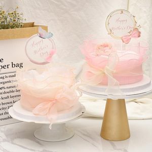 Outils de gâteau, décoration de fête des mères, accessoires de décoration de fleurs à nœud rose, Cupcakes à nœud papillon