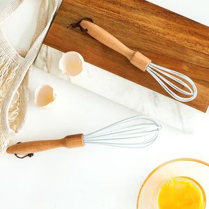 Outils de gâteau japonais Ju manche en bois Silicone batteur à oeufs manuel pour Gadgets de cuisine oeuf-fouet ménage