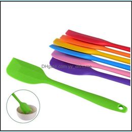 Cake gereedschap lange handgreep sile lepel 21 cm hangende gat schraper schoppen crème jam soep keuken cake zachte schop muti kleuren 1 3ch g2 drop dhiw5