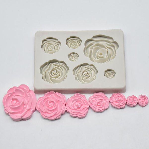 Herramientas para pasteles, molde de silicona rosa, decoración de bodas, Fondant para hornear 3D, utilizado para crear fácilmente azúcar vertido L4