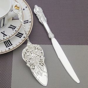 Bolo Ferramentas de Bolo Prazed Sapous de Casamento Conjunto de Pão Pizza Faca Sobremesa Pient FONDANT Cutter Cuttlery Europeu Decoração em casa 231219