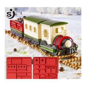 Gâteau Outils Sj Noël Mod Gingerbread Train Décoration Sile Moules De Cuisson Appd Mousse Artisanat Ustensiles De Cuisson Plateau T200524 Drop Delivery Hom Dhlj7