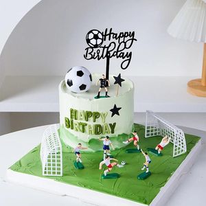 Cake Gereedschappen Voetbal Spel Voetbal Decoratie Gelukkige Verjaardag Party Model Jongen Kinderen Topper Cupcake Benodigdheden Decor Bakken