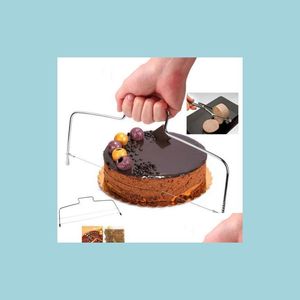 Cake Tools roestvrij staal verstelbare draadcake snijder Slicer Leveler DIY Bakgereedschap Hoogwaardige schraper Keukenaccessoires Drop D DHL0Q
