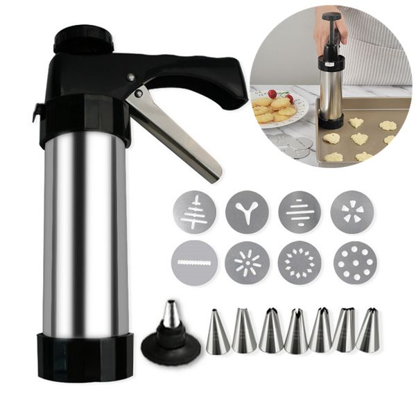 Gâteau Outils En Acier Inoxydable Crème Décoration Pistolet Ensembles Cookie Making Machine Buses Moule Pâtisserie Seringue Extrudeuse Cuisine Cuisson 230714