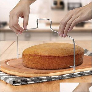 Cake Tools roestvrijstalen laag huis huishouden DIY bakkeuken cakes slicer verstelbare dikte 2 stijlen 33 cm drop levering home g dh0ec