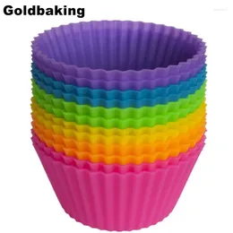 Cake gereedschap groothandel van 12 stuks (1 dozijn) ronde gevormde siliconen bakvormen jelly mal cupcake pan muffin beker