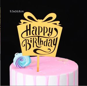 Cake Toppers Happy Birthday Acrylic Feestartikelen Cupcake Toppers Verjaardag Decoraties CCA12388