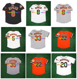 Cal Ripken Jr. Frank Brooks Robinson 1984 Cooperstown Orioles Baseball Jersey Eddie Murray Jim Palmer Mike Mussina Roberto Alomar Boog Powell Belle Baines Grootte