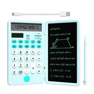Calculatrice avec bloc-notes, tablette d'écriture de base, grand écran à 12 chiffres, énergie solaire, bureau, école, 240227