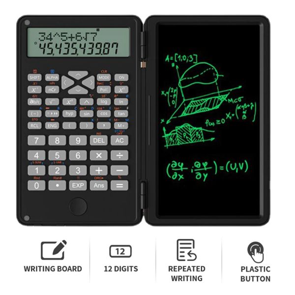Calculatrices 12 chiffres Calculatrice 6 pouces Tablette graphique numérique Table d'écriture LCD avec stylet Portable Calculators avec bloc-notes.