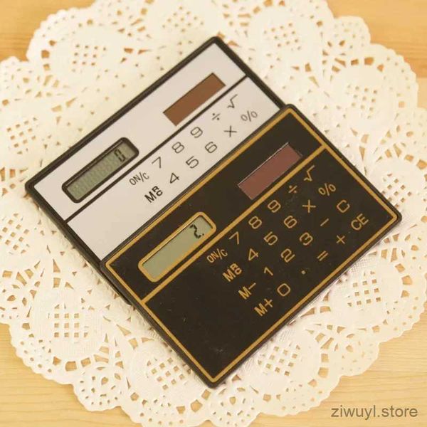 Calculadoras 1 unidad, mini calculadora, tamaño de tarjeta de crédito ultrafina, calculadoras de bolsillo portátiles con energía solar de 8 dígitos, suministros escolares de oficina