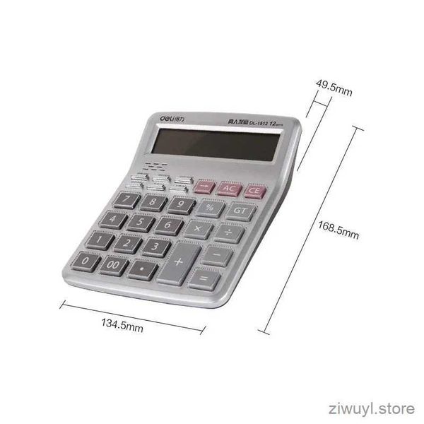 Calculadoras 1 unids voz 12 bits botón de cristal calculadora batería pantalla grande oficina papelería escuela multifunción voz