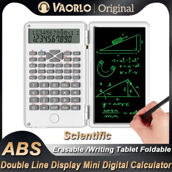 Calculatrices 6,5 pouces Calculatrice pratique ABS Affichage à double ligne Supplies Office d'écran LCD Écriture d'écriture Tablette Pliage Mini Calculatrice numérique