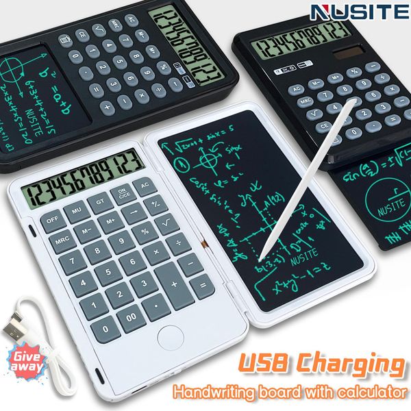 Calculatrices 6 pouces Calculatrice USB LCD Tablette portable Portable Rechargeable Drawing Board Office Office Handwriting Notebook for School and Working