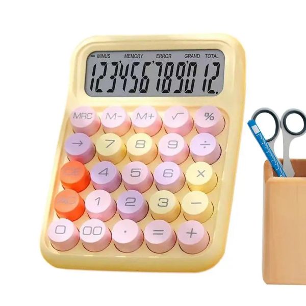 Calculadora Calculadora para la escuela Colorida Calculadora de 12 dígitos Botones grandes de la LCD Calculadora de visualización para oficinas en el hogar Escuela y negocio