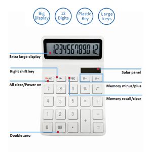 Rekenmachines Calculator Solar Battery Duurzame kleine maat desktopcalculators Dual Power Sensitive Digit Display Bereken tools