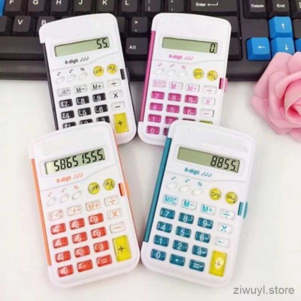 Calculadoras Color Caramelo Oficina Mini Calculadora Científica Escuela Estudiante Función Calculadora Reloj Multifuncional Calculadora