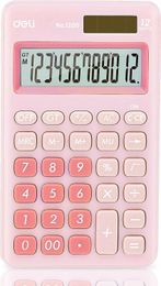 Calculatrices Aliments cuits Fonction standard Calculatrice de base Calculatrice de bureau à 12 chiffres avec grand écran LCD Batterie solaire Calculatrice de bureau à double alimentation Rose x0908