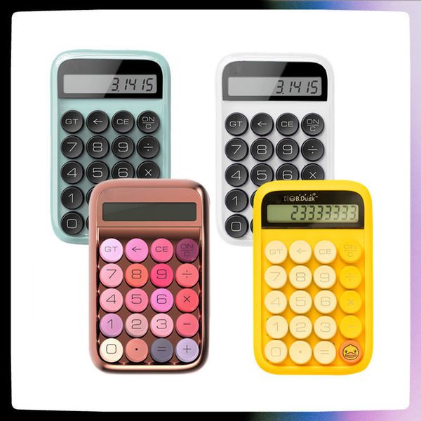 Calculadoras Cute Jelly Beans Calculadora de teclado mecánico Oficina Calculadora de exámenes para estudiantes Pantalla de 10 dígitos Botón de pantalla grande desmontable 230922