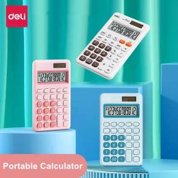 Calculadoras de deli calculadora portátil para la oficina domiciliaria calculadores de contabilidad financiera de la batería solar calculadora de la máquina calculadora papelería